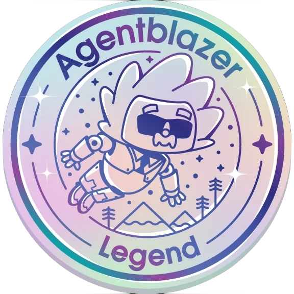 Agent Einstein 飞行徽章，顶部为 Agentblazer，底部为 Legend 2025。