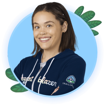 Ali Waguespack in an Agentblazer hoodie