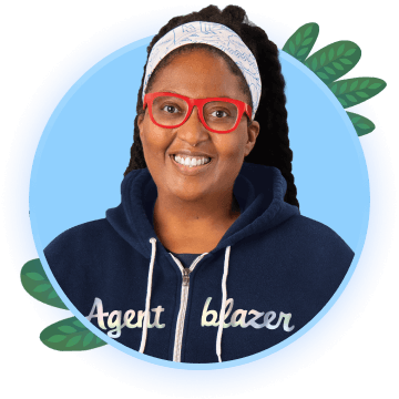 Dee Ervin in an Agentblazer hoodie