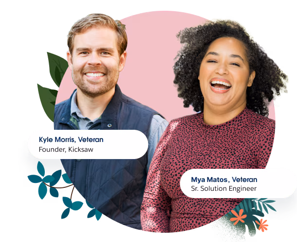 Kyle Morris, Veteran and Founder at Kicksaw, and Mya Matos, Veteran and Sr. Solution Engineer