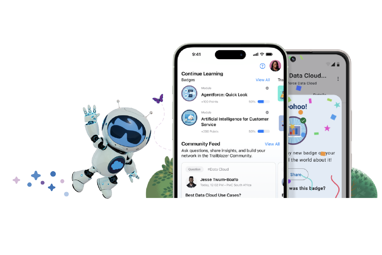 Learn about AI with Trailhead on your mobile device